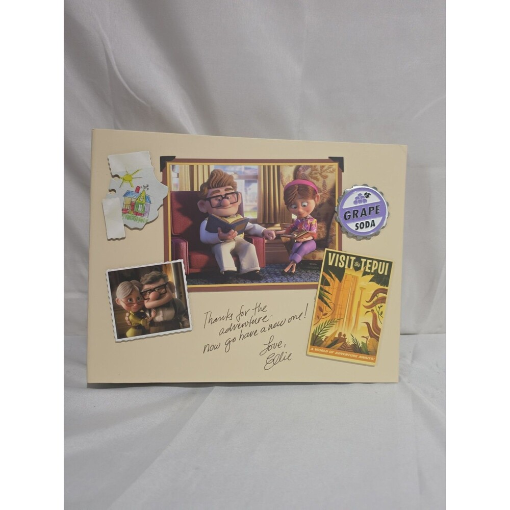 Disney Pixar Up Scrapbook Album Beige 3-Ring D-Ring with Grape Soda Badge
